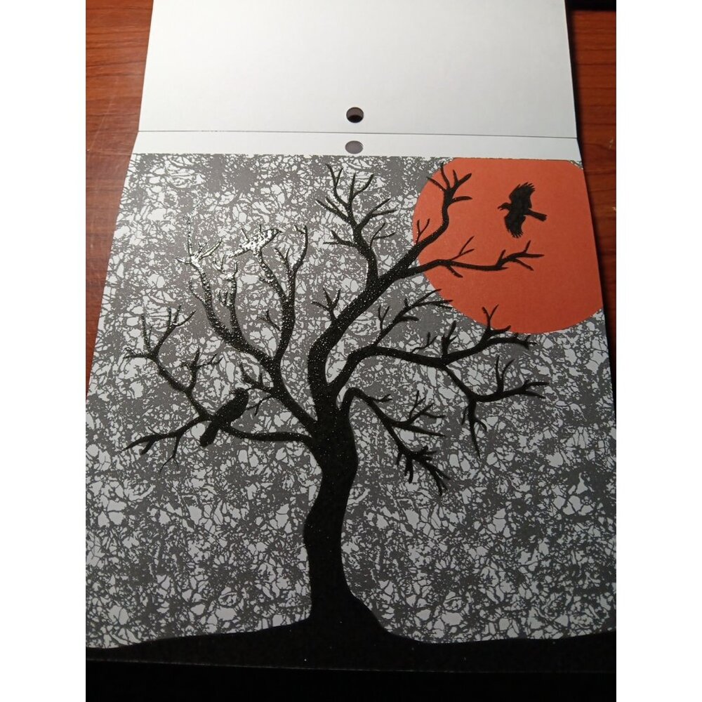 Halloween Print Cardstock 6"x6.5" Skulls Bats Orange and Black - Picture 10 of 10